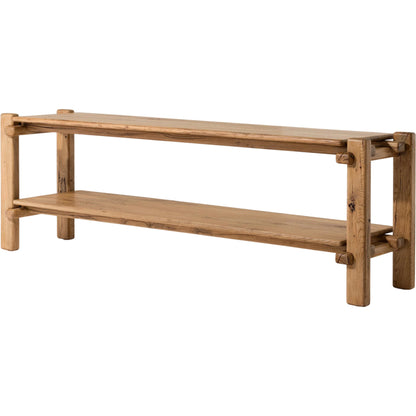 Marcia Console Table by Four Hands in natural reclaimed french oak. Made from solid reclaimed oak in a modern style.