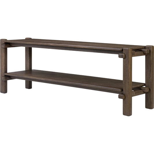 Marcia Console Table by Four Hands in grey reclaimed french oak. Made from solid reclaimed oak in a modern style.