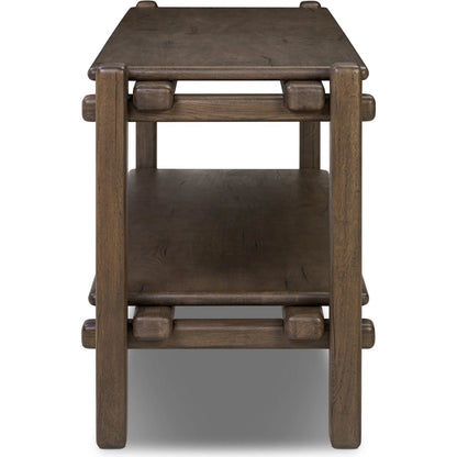 Marcia Console Table by Four Hands in grey reclaimed french oak. Made from solid reclaimed oak in a modern style.