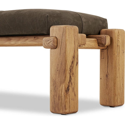Marcia Accent Bench by Four Hands in natural reclaimed french oak. Made from unique in a modern style.