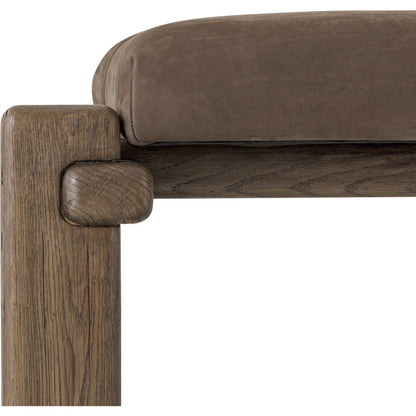 Marcia Accent Bench by Four Hands in natural reclaimed french oak. Made from unique in a modern style.