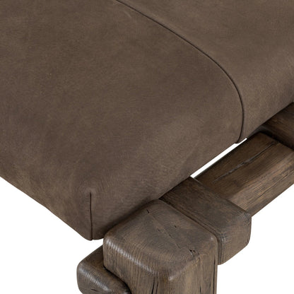 Marcia Accent Bench by Four Hands in natural reclaimed french oak. Made from unique in a modern style.
