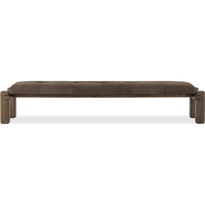 Marcia Accent Bench by Four Hands in natural reclaimed french oak. Made from unique in a modern style.