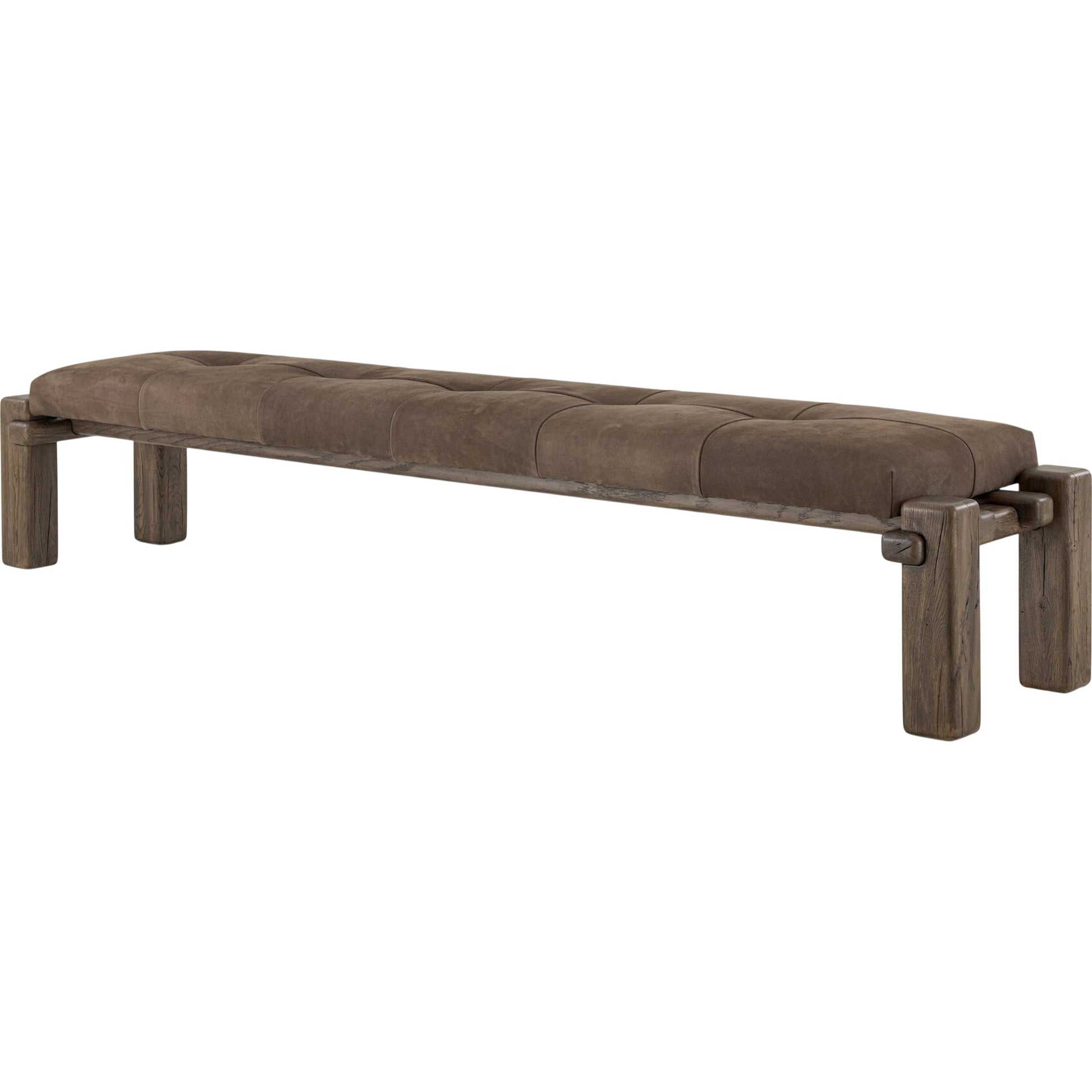 Marcia Accent Bench by Four Hands in natural reclaimed french oak. Made from unique in a modern style.