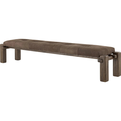 Marcia Accent Bench by Four Hands in natural reclaimed french oak. Made from unique in a modern style.