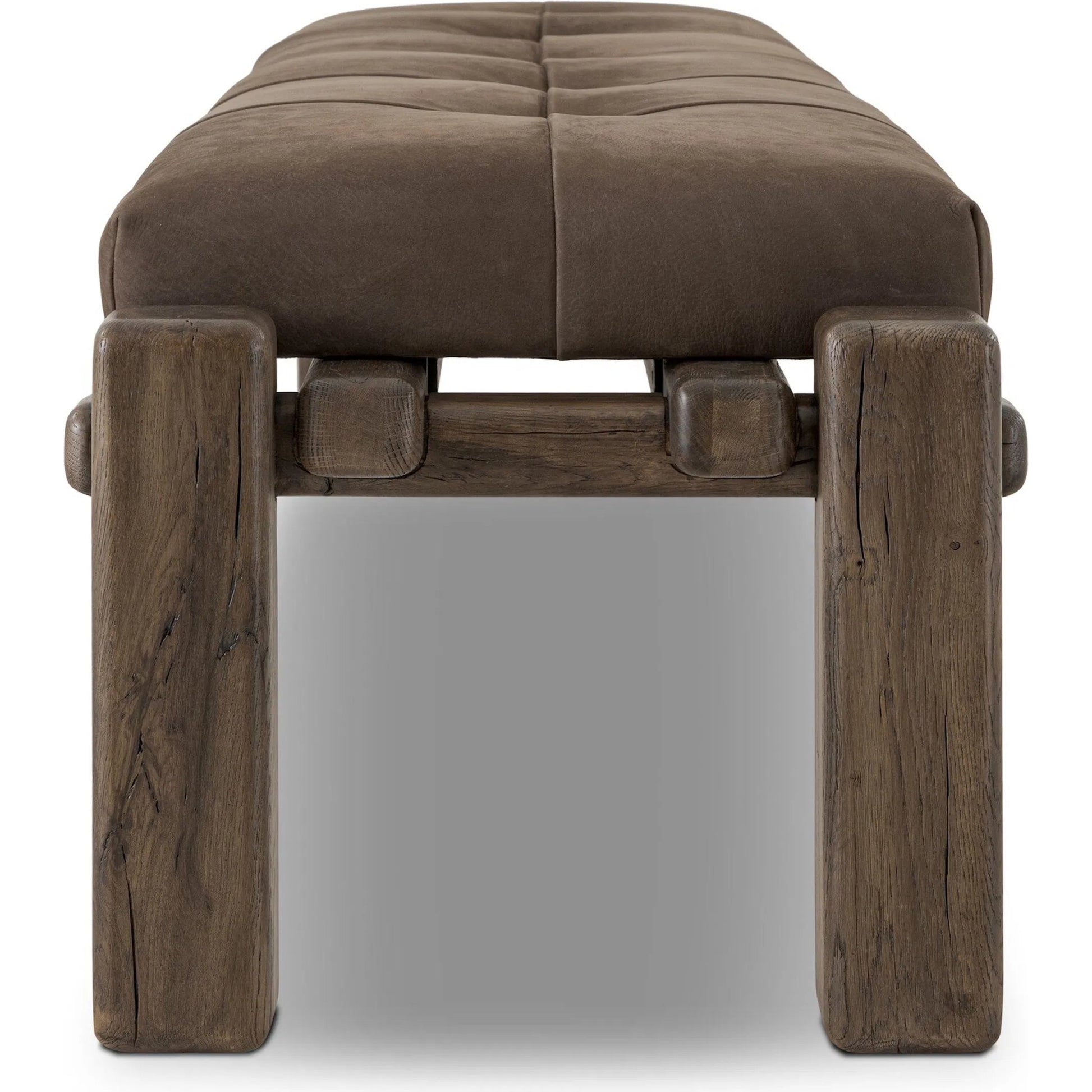 Marcia Accent Bench by Four Hands in natural reclaimed french oak. Made from unique in a modern style.