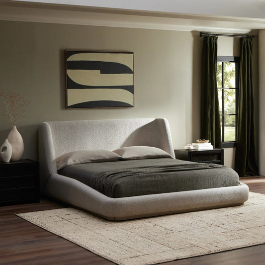 Paloma Bed by Four Hands in sattley fog. Made from 96% polyester, 4% acrylic in a unique style.