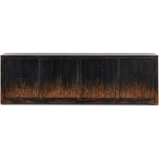 It Takes an Hour Sideboard by Four Hands in distressed black. Made from solid pine, pine veneer, zinc alloy in a modern style.