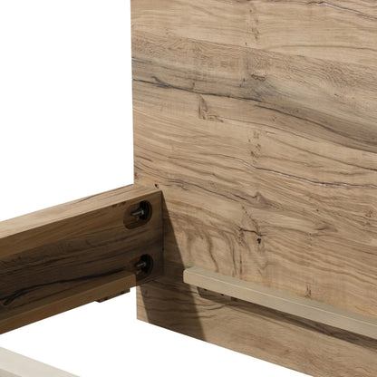 Lia Bed by Four Hands in natural reclaimed french oak. Made from solid reclaimed oak in a modern style.