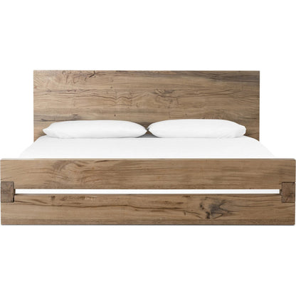 Lia Bed by Four Hands in natural reclaimed french oak. Made from solid reclaimed oak in a modern style.