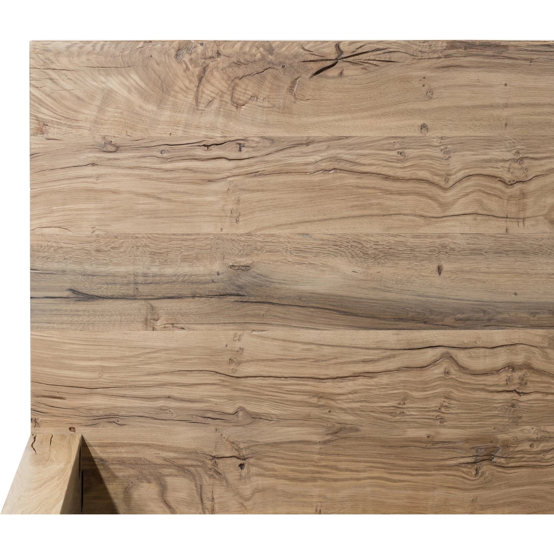 Lia Bed by Four Hands in natural reclaimed french oak. Made from solid reclaimed oak in a modern style.