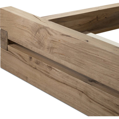 Lia Bed by Four Hands in natural reclaimed french oak. Made from solid reclaimed oak in a modern style.