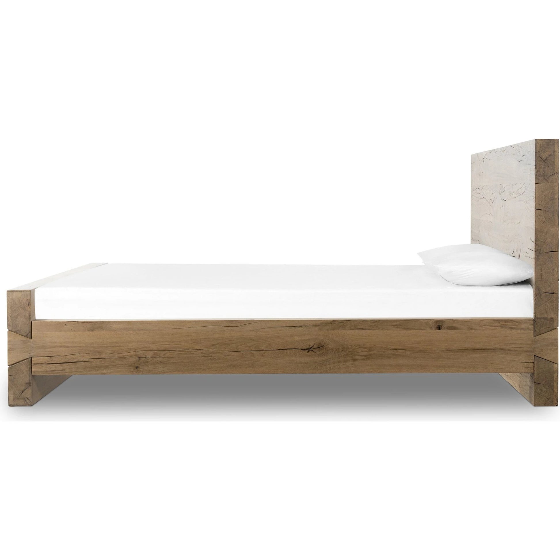 Lia Bed by Four Hands in natural reclaimed french oak. Made from solid reclaimed oak in a modern style.