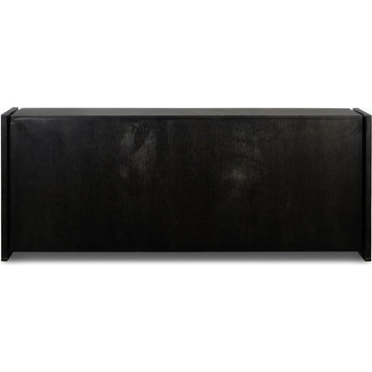 Alora Dresser by Four Hands in dark espresso. Made from solid reclaimed oak, brass in a modern style.