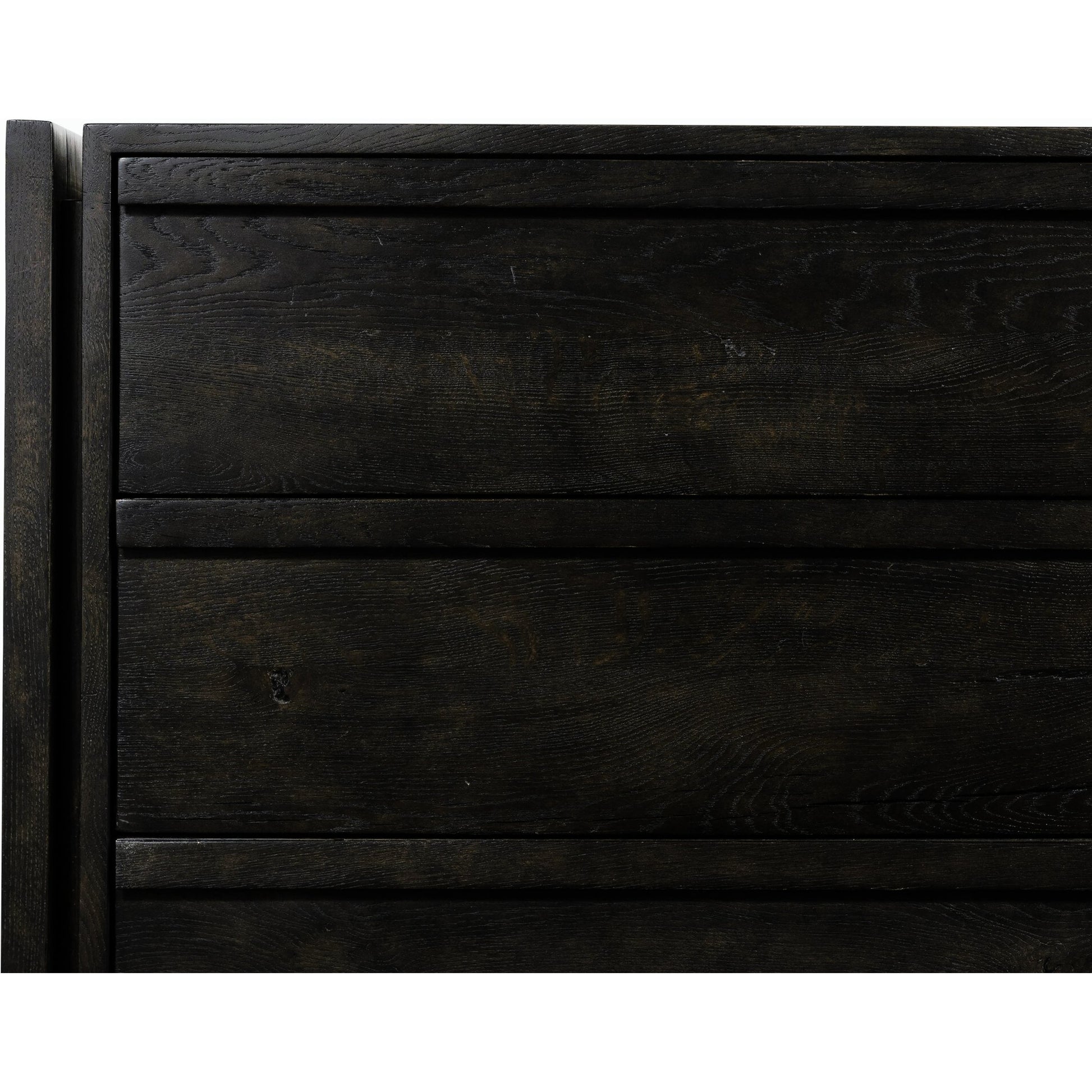 Alora Dresser by Four Hands in dark espresso. Made from solid reclaimed oak, brass in a modern style.