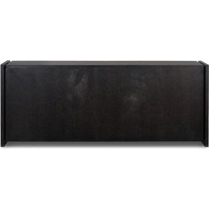 Alora Dresser by Four Hands in dark espresso. Made from solid reclaimed oak, brass in a modern style.
