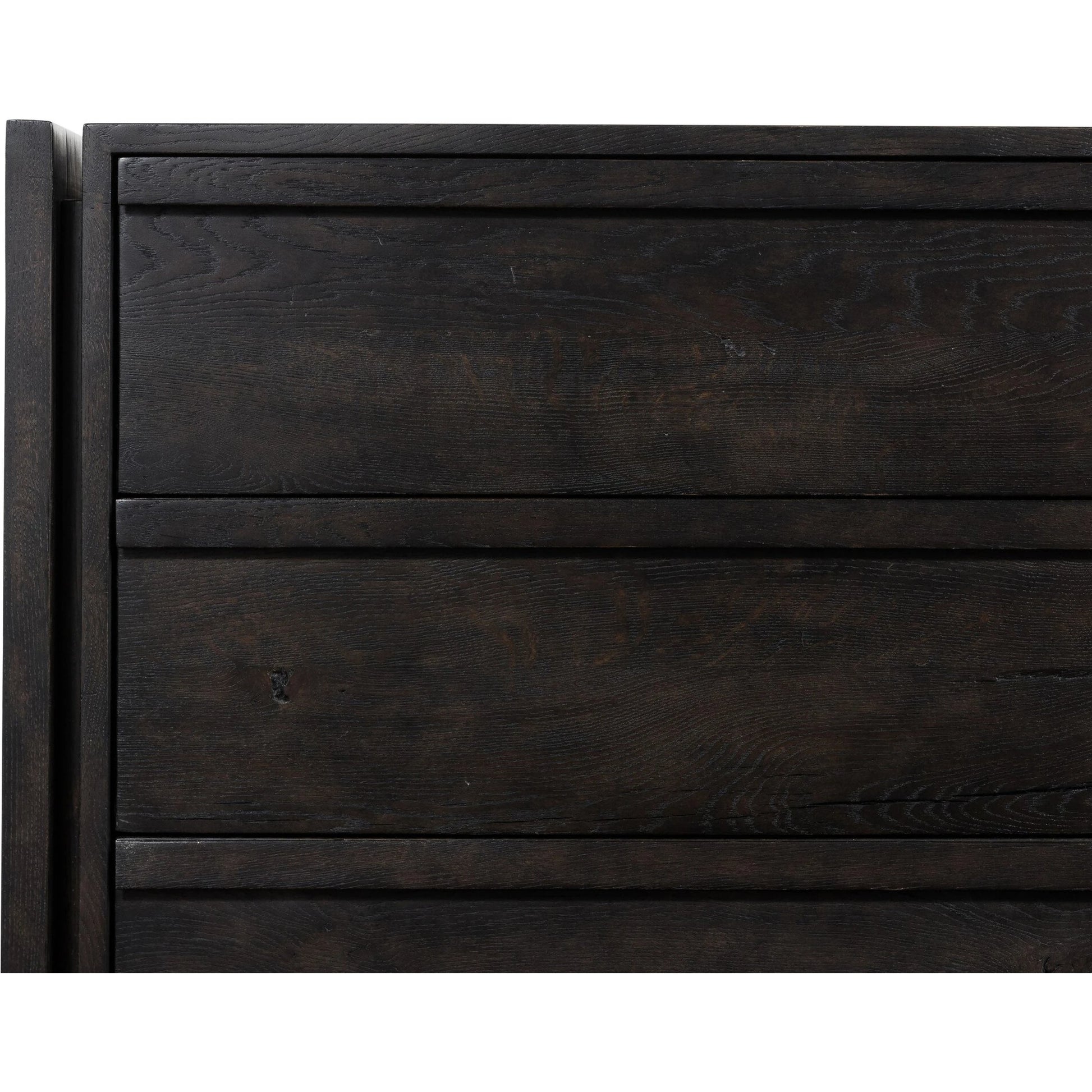 Alora Dresser by Four Hands in dark espresso. Made from solid reclaimed oak, brass in a modern style.