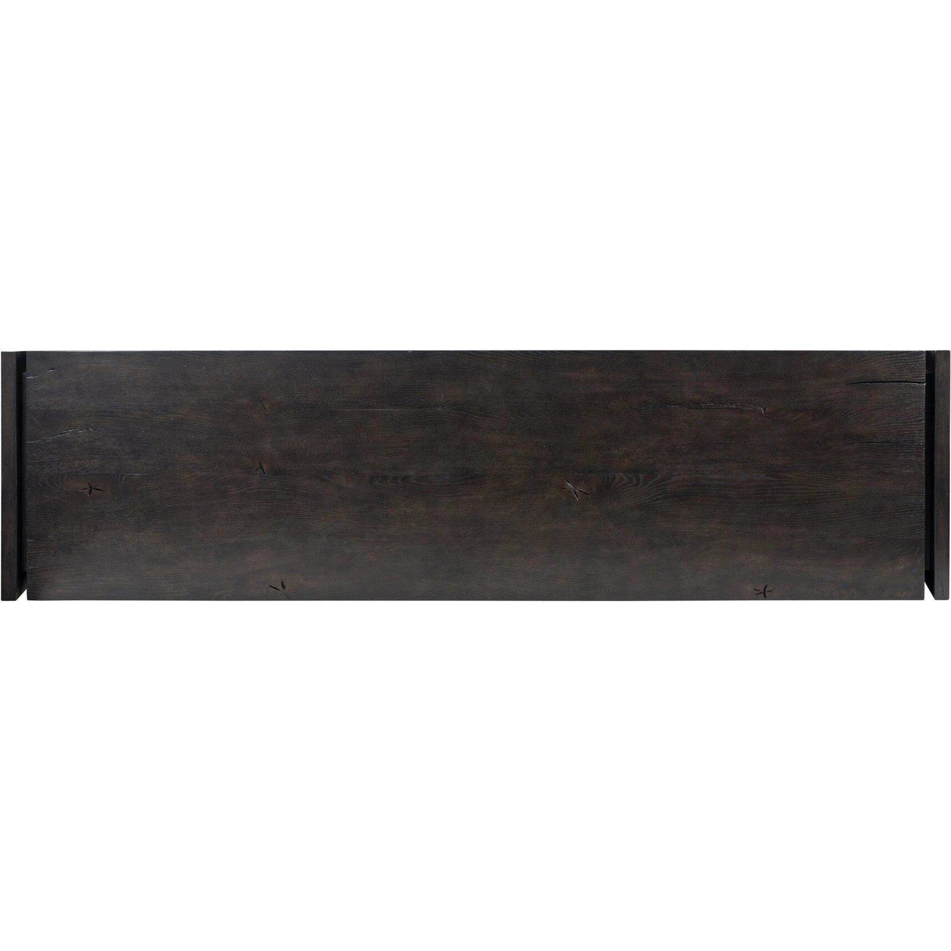 Alora Dresser by Four Hands in dark espresso. Made from solid reclaimed oak, brass in a modern style.