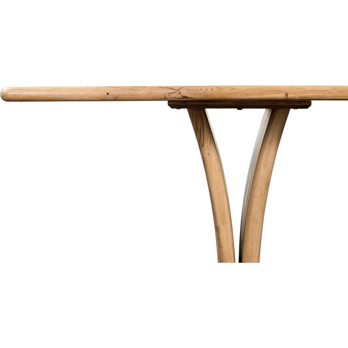 004 SI-2137490 | Closeup | Marcon Dining Table by Four Hands in natural reclaimed french oak. Made from solid reclaimed oak, brass in a modern style.