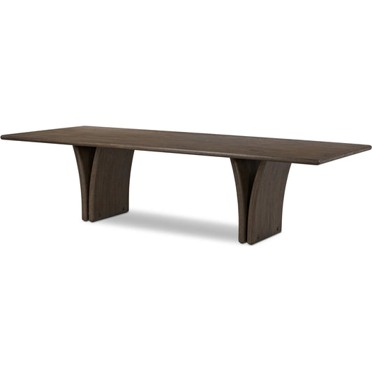 001 SI-2519240 | Primary Silo | Marcon Dining Table by Four Hands in grey reclaimed french oak, dark brass. Made from solid reclaimed oak, brass in a modern style.