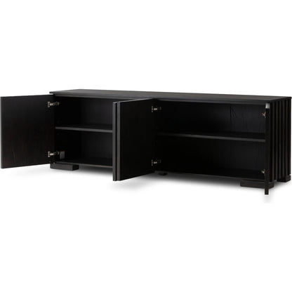 Ramos Sideboard by Four Hands in dark espresso. Made from solid reclaimed oak in a modern style.