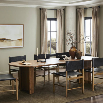 Paden Dining Table by Four Hands. Made from thin acacia veneer, solid acacia in a modern style.