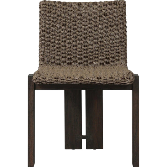 Roxy Outdoor Dining Chair by Four Hands. Made from 100% polyethylene, solid fsc®-certified teak in a unique style.