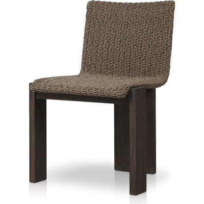 Roxy Outdoor Dining Chair by Four Hands. Made from 100% polyethylene, solid fsc®-certified teak in a transitional style.
