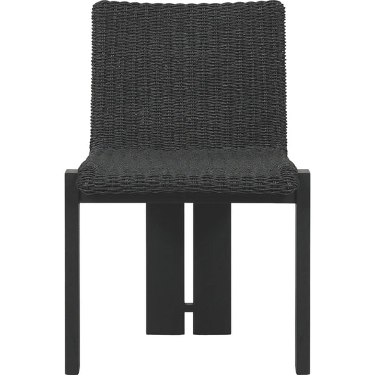 Roxy Outdoor Dining Chair by Four Hands. Made from 100% polyethylene, solid fsc®-certified teak in a unique style.