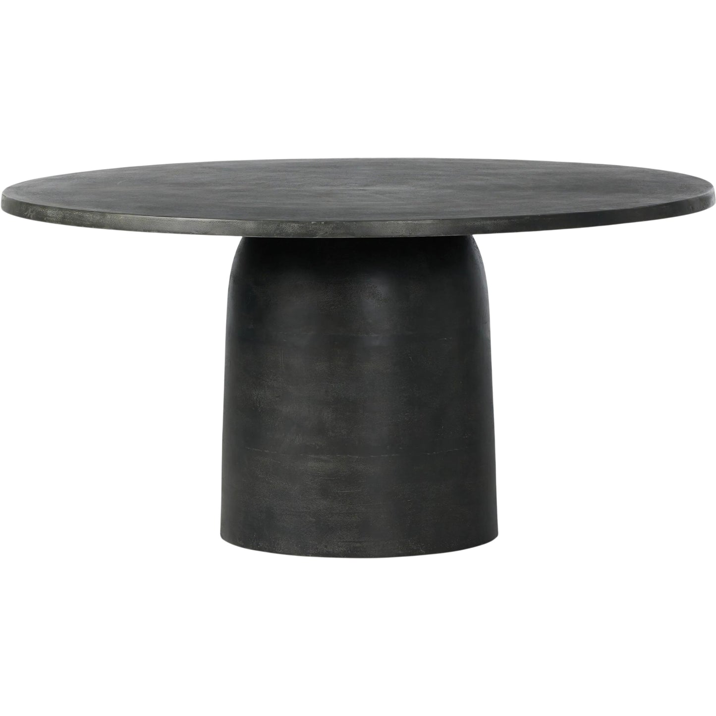 006 SI-2519087 | Primary Silo | Basil Outdoor Round Dining Table by Four Hands in aged grey. Made from aluminum in a transitional style.