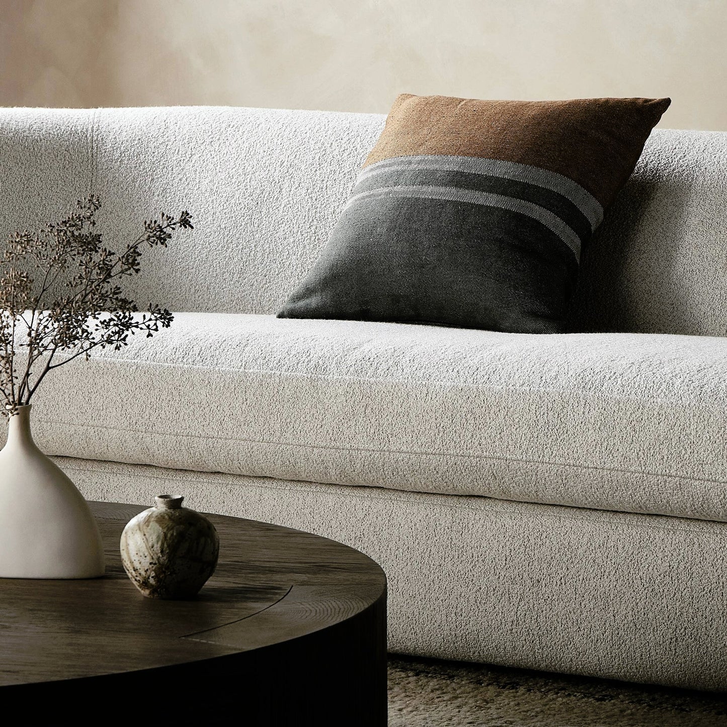 006 SI-2158119 | Lifestyle | Crane Pillow by Four Hands in crane. Made from 100% flax/linen, down alternative fiber, 100% polyester in a modern style.