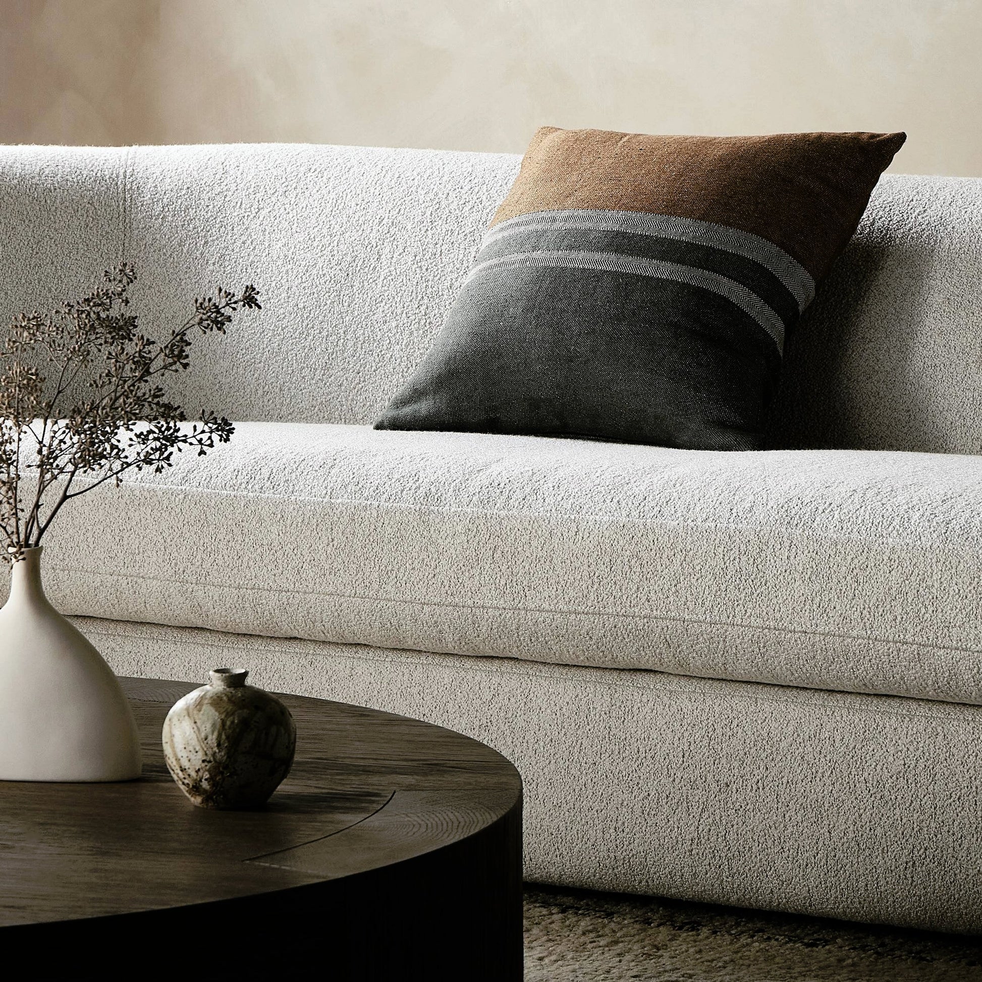 Crane Pillow by Four Hands in crane. Made from 100% flax/linen, down alternative fiber, 100% polyester in a modern style.