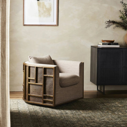 June Swivel Chair by Four Hands. Made from unique in a transitional style.