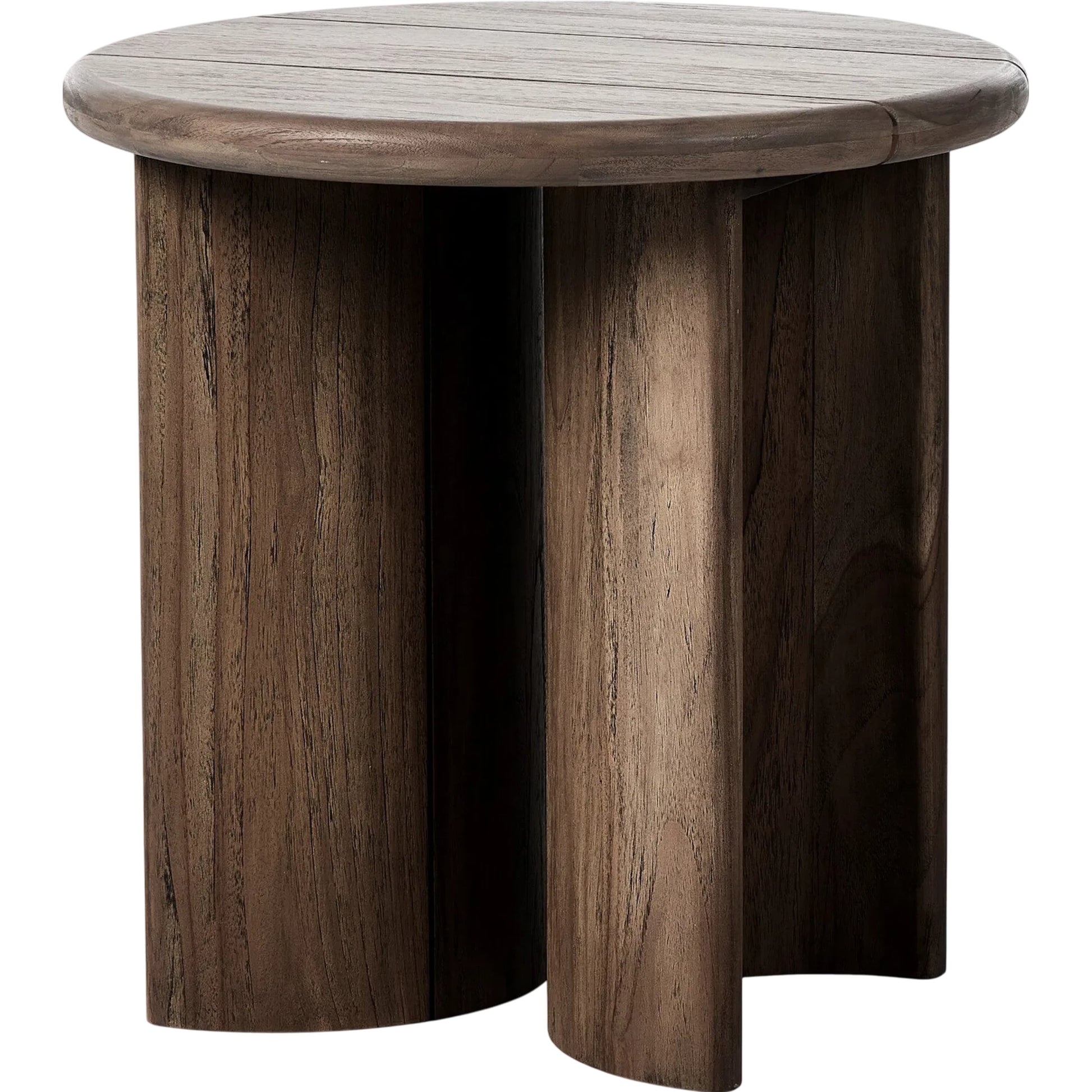Paden Outdoor End Table by Four Hands in stained toasted brown-fsc. Made from solid fsc®-certified teak in a unique style.