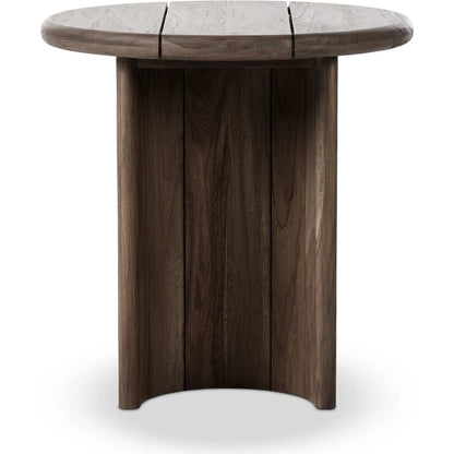 Paden Outdoor End Table by Four Hands in stained toasted brown-fsc. Made from solid fsc®-certified teak in a unique style.