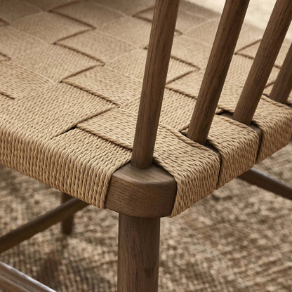 Kershaw Dining Chair by Four Hands in natural rush, smoked oak. Made from rush, solid oak in a traditional style.