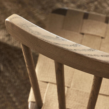 Kershaw Dining Chair by Four Hands in natural rush, smoked oak. Made from rush, solid oak in a traditional style.