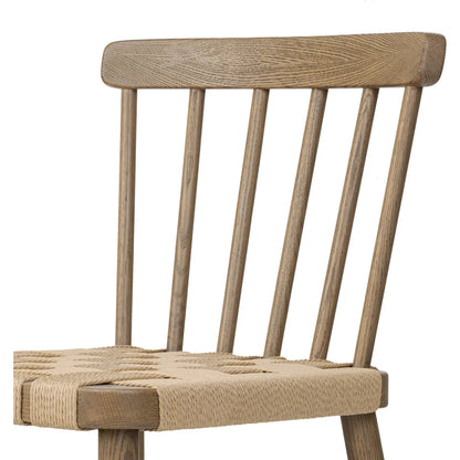 Kershaw Dining Chair by Four Hands in natural rush, smoked oak. Made from rush, solid oak in a traditional style.