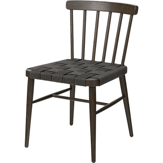 Kershaw Dining Chair by Four Hands. Made from rush, solid oak in a traditional style.