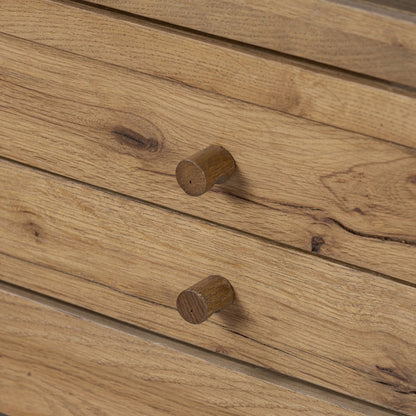 Bergstrom Cabinet by Four Hands in warm natural oak veneer. Made from thick oak veneer, solid oak in a modern style.