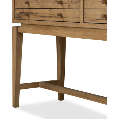 Bergstrom Cabinet by Four Hands in warm natural oak veneer. Made from thick oak veneer, solid oak in a modern style.