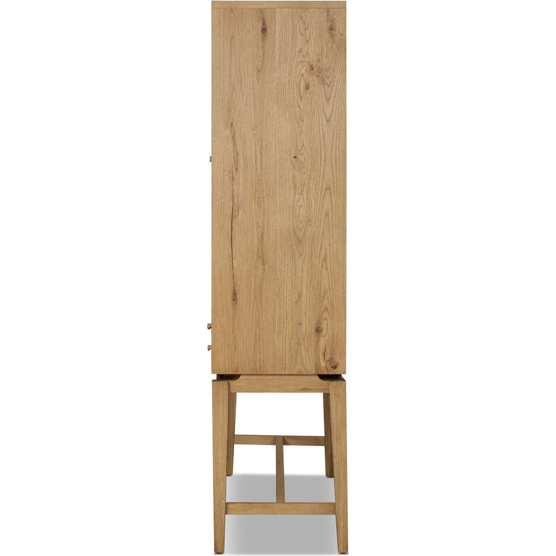 Bergstrom Cabinet by Four Hands in warm natural oak veneer. Made from thick oak veneer, solid oak in a modern style.