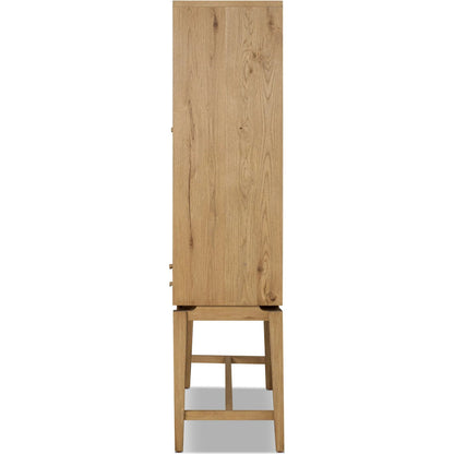 Bergstrom Cabinet by Four Hands in warm natural oak veneer. Made from thick oak veneer, solid oak in a modern style.