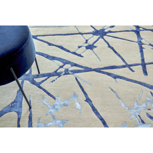 Space Age 2426 Rug by Exquisite Rugs in gray/royal blue/navy. Made from unique in a unique style.