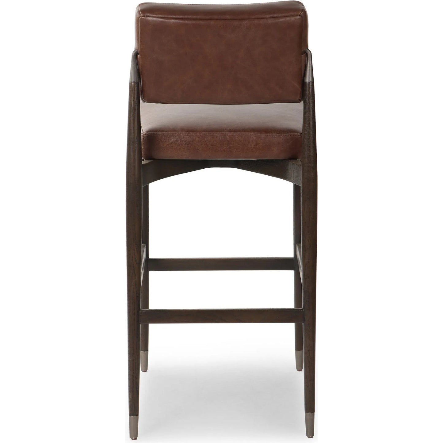 021 SI-2319985 | Additional Silo | Anton Bar Stool by Four Hands in havana brown, burnt oak, raw iron. Made from top grain leather, solid oak, iron in a modern style.
