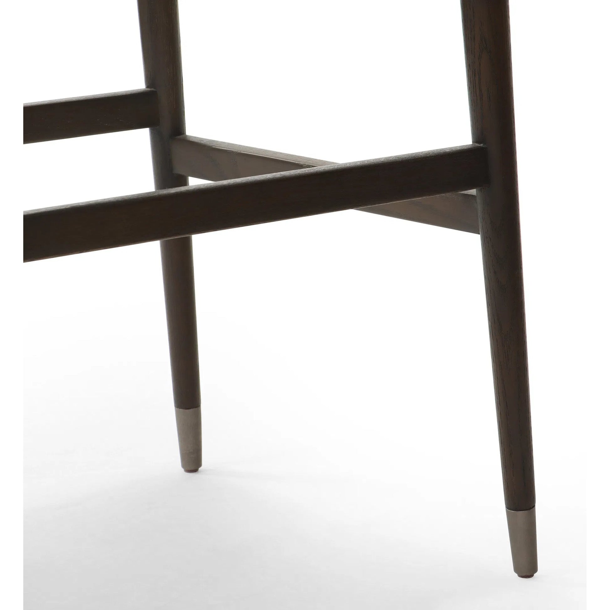 Anton Bar Stool by Four Hands in havana brown, burnt oak, raw iron. Made from top grain leather, solid oak, iron in a modern style.