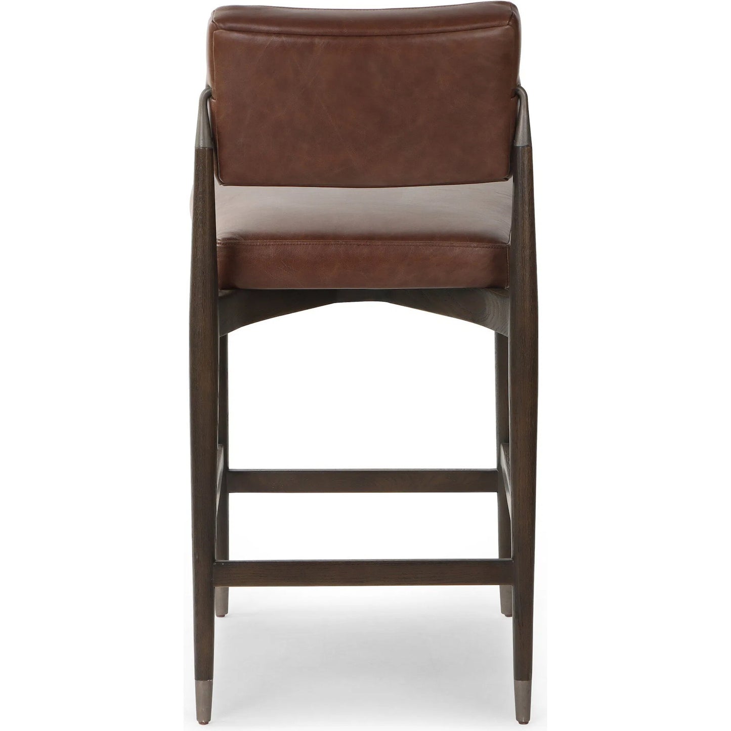 012 SI-2319986 | Additional Silo | Anton Counter Stool by Four Hands in havana brown, burnt oak, raw iron. Made from top grain leather, solid oak, iron in a modern style.