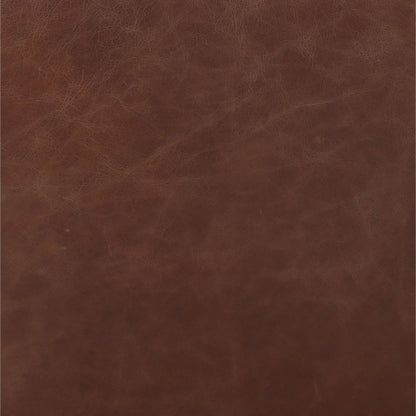 Anton Counter Stool by Four Hands in havana brown, burnt oak, raw iron. Made from top grain leather, solid oak, iron in a modern style.