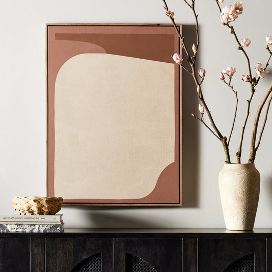 Tonal Study I by Coup D'Esprit by Four Hands in rustic walnut. Made from rustic walnut, fredrix 558 raw canvas in a modern style.