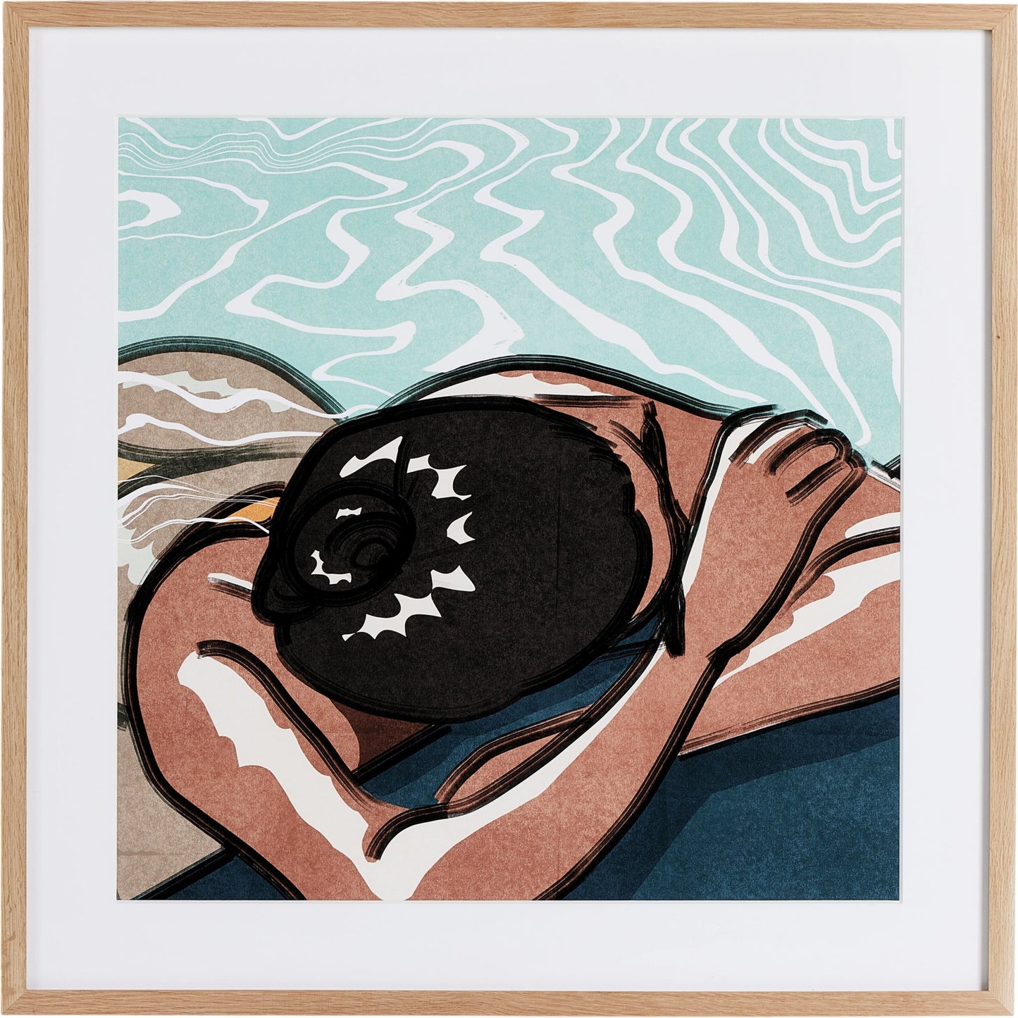001 SI-2074426 | Primary Silo | Leisure I by Coup d’Esprit by Four Hands. Made from vertical grain 2.5 white oak, srm890 double thick white, watercolor paper in a coastal style.